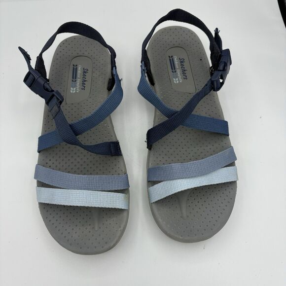 Skechers Sandals Womens Size 9 Reggae Outdoor Lifestyle Blue Flip Flop Strap C2‎ - Picture 3 of 9
